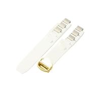 YSABVCP Fit For Cartier 21st Century Watch Band W10125U2 Special Convex Interface Silicone Strap Watch Accessories Black White 10x20mm(White-Golden-Z4)