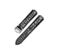 YSABVCP Fit For Cartier Balloon Bleu De Sweatproof Solid Stainless Steel Buckle Convex Interface Crocodile Leather Watchband Balck Brown(Black-Steel-Z4,12x20mm)