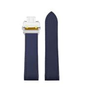 YSABVCP Fit For Cartier Santos Strap Men's 100 Nylon Canvas Cowhide Bottom Design Strap 20/23mm Waterproof NylonPatterned Butterfly B(Blue gold buckle A,23mm)