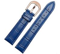 YSABVCP Fit For Casio/Armani/TITUS Bracelet Men And Women Accessories 18mm, 20mm, 22mm Soft And Comfortable Leather Strap(Royal blue rose pin,20mm)