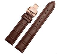 YSABVCP Fit For Casio/Armani/TITUS Bracelet Men And Women Accessories 18mm, 20mm, 22mm Soft And Comfortable Leather Strap(Brown rose,18mm)