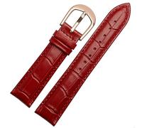 YSABVCP Fit For Casio/Armani/TITUS Bracelet Men And Women Accessories 18mm, 20mm, 22mm Soft And Comfortable Leather Strap(Red rose pin,18mm)