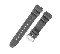 YSABVCP Fit For Casio Silicone Watch Strap AEQ-110W W-218H/F-108 Ae1200/1000/1300 SGW300W-800H W-S200H/800H/216H/735H/215 Series Tape Men(Gray-Steel-K5)