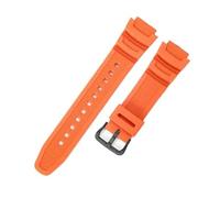 YSABVCP Fit For Casio Silicone Watch Strap AEQ-110W W-218H/F-108 Ae1200/1000/1300 SGW300W-800H W-S200H/800H/216H/735H/215 Series Tape Men(Orange-Black-K5)