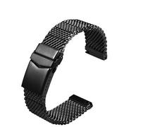 YSABVCP Fit For Citizen Watch Band Air Eagle Blue Angel Second Generation Third Generation Series Stainless Steel Watch Strap Male 22mm(Black)