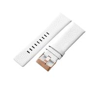 YSABVCP Fit For Diesel Chameleon Polarized Needle Buckle Dz4318 7395 7370 7391 7396 Durable Leather(White-Rose-K3,24mm)
