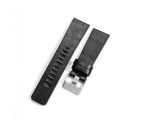 YSABVCP Fit For Diesel Leather Anti-Allergy Watch Strap Cowhide Men Women's Black Brown Dz7332 Dz7314 Dz7311 Series Accessories(Black-Steel-K3,22mm)
