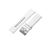 YSABVCP Fit For DIESEL Leather Large Watch Strap Dz4323 Dz1405 Dz1657 Large Dial Watch Band(White-Steel-K3,24mm)