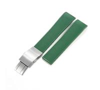 YSABVCP Fit For Longines Conquest 21mm Replace Fold Buckle Strap Rubber with Tool Silicone Diving L3.742/781 Sports Men's Accessories(Green-Steel-Z10)