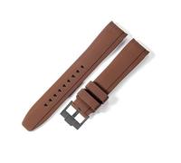 YSABVCP Fit For Longines Conquest L3 Sports Diving Adventure Silicone Accessories L3.781.4 L3.742.4 Arc Interface 20 22mm Watchbands(Brown-Black-K14,20mm)