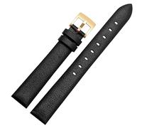 YSABVCP Fit For Swarovski Strap 5158972 Calfskin Women's Watch Bracelet Genuine Leather Watch Band 12 14 16 18mm Watch Strap(Black-Golden-K12,12mm)