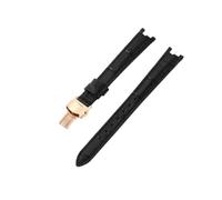 YSABVCP Fit For Tissot 1853 Leather Watchband Women T094 Replace Cowhide Concave Interface 12mm Watch Strap(Black(ZJ)-Rose)
