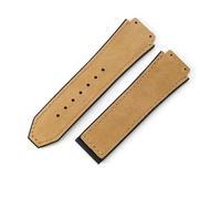 YSABVCP Frosted Leather Watch Band Silicone Men's Fit For Hublot 26 * 19mm(Brown-No buckle)