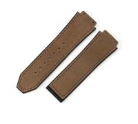 YSABVCP Frosted Leather Watch Band Silicone Men's Fit For Hublot 26 * 19mm(Coffee-No buckle)