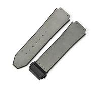 YSABVCP Frosted Leather Watch Band Silicone Men's Fit For Hublot 26 * 19mm(Gray-Black-Z2)