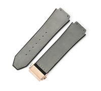 YSABVCP Frosted Leather Watch Band Silicone Men's Fit For Hublot 26 * 19mm(Gray-Rose-Z2)