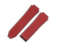 YSABVCP Frosted Leather Watch Band Silicone Men's Fit For Hublot 26 * 19mm(Red-No buckle)