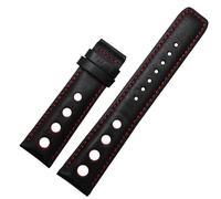 YSABVCP Genuine Leather Bracelet Fit For Tissot 1853 Sports Watchband Racing PRS516 T91 1853 Top Layer Cowhide 20mm Strap Accessories(Black red nk)