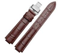 YSABVCP Leather Watch Band Female Fit For Cartier Blue Balloon Series Watch Bracelet Male Concave-Convex Interface Accessories(Olive Flak,20.12mm)