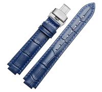 YSABVCP Leather Watch Band Female Fit For Cartier Blue Balloon Series Watch Bracelet Male Concave-Convex Interface Accessories(White Black,16.8mm)