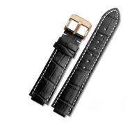 YSABVCP Leather Watch Strap Fit For Cartier Watch Band Raised Mouth Men's Women's Belt Accessories 33mm 42mm(Blackwhite-Golden-K1,12x20mm)
