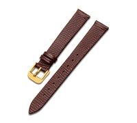 YSABVCP Leather Watchband Couple Watch Strap Fit For Armani Ar9042 Ar80015 Lizard Pattern Cowhide Bracelet(Brown-Gold,16mm)