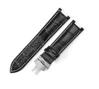 YSABVCP Men's Skin Friendly Watch Accessories Fit For GC Gucci Gc1333 GC1335 Concave Interface Cowhide Leather Waterproof Watchbands 20 22mm(Black white-Steel-B1,20x11mm)