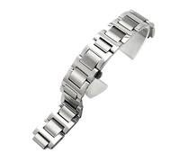 YSABVCP Men's Waterproof Breathable Solid Stainless Steel Watchband Fit for Cartier Ballon Bleu De Series Convex Interface Watch Strap(Steel,8x14mm)