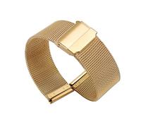 YSABVCP Mesh Loop Watch Band Fit For Stainless Steel Strap 18mm, 19mm, 20mm, 22mm, 17mm, 15mm Men's And Women Business Strap(Golden,15mm)
