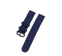 YSABVCP Nylon Canvas Watch Strap 18mm 20mm 22mm 24mm Circular Buckle Woven Watchband Universal Clock Accessories Bracelet(Blue-black buckle,20mm)