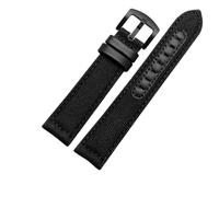 YSABVCP Nylon Canvas Watch Strap Fit For Seiko Waterproof Watch Band 20 22 24mm Wristband(Black-Black,22mm)