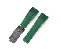 YSABVCP Rubber Silicone Dust Free Watch Strap 20mm Special Convex Interface Men's Sports Watchbands(Green-Black-Z9)