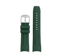 YSABVCP Rubber Watchband 20mm 22mm Curved End Watch Strap Fit For Longines Pioneer L3.812/820 Pilot Watches Waterproof Men's Silicone Bracel(Green sk,20mm)