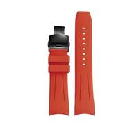 YSABVCP Rubber Watchband 20mm 22mm Curved End Watch Strap Fit For Longines Pioneer L3.812/820 Pilot Watches Waterproof Men's Silicone Bracel(Red Black,22mm)