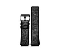 YSABVCP Soft Calfskin Strap Mens Chain Fit For Diesel DZ1089 DZ1123 DZ1132 Substitute Convex Strap30*22mm 30mm*20 28 * 20mm Black(Black bk,30mm-18mm)