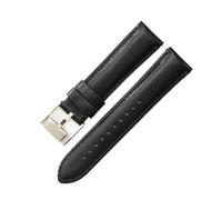 YSABVCP Soft Waterproof Cowhide Leather Watchband Fit For Fossil Ftw1114 Me3110 Fs5436 Stainless Steel Needle Buckle Strap 22mm 24mm(Black-Steel-K8,24mm)