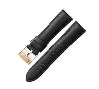 YSABVCP Soft Waterproof Cowhide Leather Watchband Fit For Fossil Ftw1114 Me3110 Fs5436 Stainless Steel Needle Buckle Strap 22mm 24mm(Black-Rose-K8,24mm)