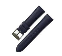 YSABVCP Soft Waterproof Cowhide Leather Watchband Fit For Fossil Ftw1114 Me3110 Fs5436 Stainless Steel Needle Buckle Strap 22mm 24mm(Dark Blue-Black-K8,24mm)