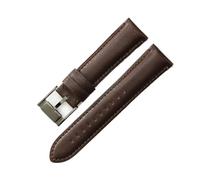 YSABVCP Soft Waterproof Cowhide Leather Watchband Fit For Fossil Ftw1114 Me3110 Fs5436 Stainless Steel Needle Buckle Strap 22mm 24mm(Dark Brown-Black-K8,22mm)