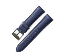 YSABVCP Soft Waterproof Cowhide Leather Watchband Fit For Fossil Ftw1114 Me3110 Fs5436 Stainless Steel Needle Buckle Strap 22mm 24mm(Light Blue-Black-K8,24mm)