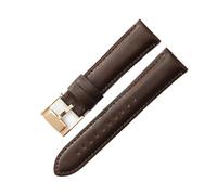 YSABVCP Soft Waterproof Cowhide Leather Watchband Fit For Fossil Ftw1114 Me3110 Fs5436 Stainless Steel Needle Buckle Strap 22mm 24mm(Dark Brown-Rose-K8,24mm)