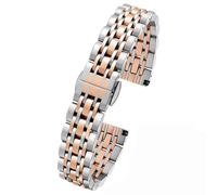 YSABVCP Solid Stainless Steel Watch Strap Fit for Armani Ar1926 1925 1909 Strap Steel Strap Starry Ferris Wheel Watch Band Chain Female 14mm(Silver rose gold-1,22mm)