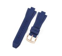 YSABVCP Special Convex Interface Durable Silicone Watchband Fit For Michael Kors Mk8184 8729 9020 Rubber Watch Strap 13mm(Dark blue-Rose-K2)