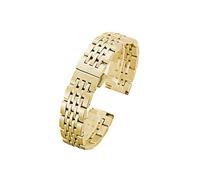 YSABVCP Stainless Steel Seven Bead Watch Strap 18mm 19mm 20mm 21mm 22mm Solid Butterfly Buckle Universal Watchband Accessories(Gold,21mm)