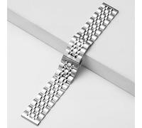YSABVCP Stainless Steel Seven Bead Watch Strap 20mm 22mm Solid Precision Steel Butterfly Buckle Universal Watchband Accessories(Silver,22mm)