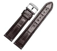 YSABVCP Suitable Fit For Longines Master Leather Watch Strap Leather Men And Women Watch Band 20 22mm(Dark brown-Silver,18mm)