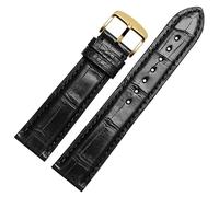 YSABVCP Suitable Fit For Longines Master Leather Watch Strap Leather Men And Women Watch Band 20 22mm(Black-gold,20mm)