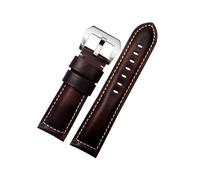 YSABVCP Vintage Thick Real Cow Leather Strap Fit For Panerai Luminor/Breitling Hamilton Men‘s Watch Band 20mm, 22mm, 24mm Bracelet(Dark brown sk,24mm)