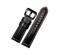 YSABVCP Vintage Thick Real Cow Leather Strap Fit For Panerai Luminor/Breitling Hamilton Men‘s Watch Band 20mm, 22mm, 24mm Bracelet(Black bk,22mm)