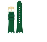 YSABVCP Watch Band Fit For Versace V-RACECHRONO Series GMT Double Concave Convex Interface Calfskin Watch Strap Watch Accessories 24mm Strap(Silicone green gk)